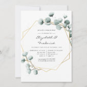 水の色の緑の幾何リハーサルディナー 招待状 (正面)