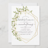 水の色の緑の幾何学最初の聖域 招待状 (正面)