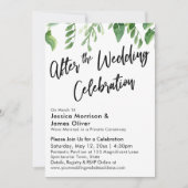 水の色の緑の後の結婚お祝い 招待状 (正面)