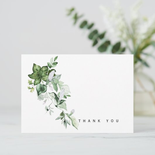 水の色の緑の忌引きありがとう サンキューカード (スタンド正面)