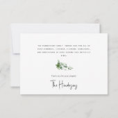 水の色の緑の忌引きありがとう サンキューカード (裏面)