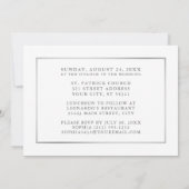 水の色の緑の最初のコミューニオンシルバーフォト 招待状 (裏面)