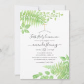 水の色の緑の最初の聖餐式 招待状 (正面)