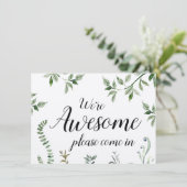 水の色の緑の私たちは開素晴らしいている閉じた看板 (スタンド正面)