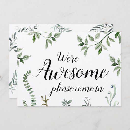 水の色の緑の私たちは開素晴らしいている閉じた看板 (正面/裏面)