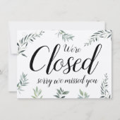 水の色の緑の私たちは開素晴らしいている閉じた看板 (裏面)