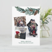 水の色の緑の素朴緑の松の円錐枝 シーズンカード (スタンド正面)