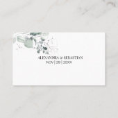 水の色の緑の結婚ウェブサイト挿入カード プレイスカード (裏面)