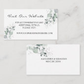 水の色の緑の結婚ウェブサイト挿入カード プレイスカード (正面/裏面)