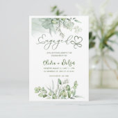 水の色の緑の結婚式の日付招待を保存 招待状 (スタンド正面)