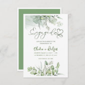 水の色の緑の結婚式の日付招待を保存 招待状 (正面/裏面)
