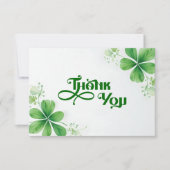 水の色の緑の聖パトリックの日の赤ちゃんシャワー サンキューカード (正面)