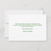 水の色の緑の聖パトリックの日の赤ちゃんシャワー サンキューカード (裏面)