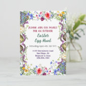水の色の緑の葉フローライースターエッグ狩り 招待状 (スタンド正面)