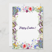 水の色の緑の葉フローライースターエッグ狩り 招待状 (裏面)