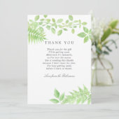 水の色の緑の赤ちゃんシャワーありがとう サンキューカード (スタンド正面)