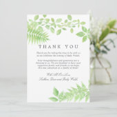 水の色の緑の赤ちゃんシャワーありがとう サンキューカード (スタンド正面)