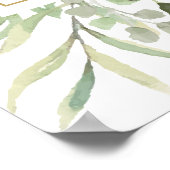 水の色の緑の赤ちゃんシャワー歓迎サイン ポスター (角)