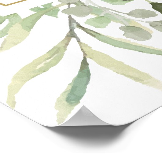 水の色の緑の赤ちゃんシャワー歓迎サイン ポスター (角)