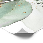 水の色の緑の赤ちゃんシャワー歓迎ポスター ポスター (角)