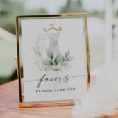 水の色の緑の金のブライダルシャワー好意サイン ポスター