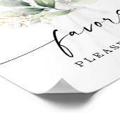 水の色の緑の金のブライダルシャワー好意サイン ポスター (角)