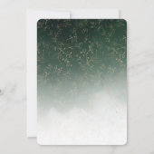 水の色の緑の金ゴールドジェンダーが赤ちゃんのシャワーを明らかにする 招待状 (裏面)