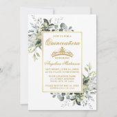 水の色の緑の金ゴールドセージ緑キンセアニェラ 招待状 (正面)