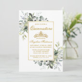 水の色の緑の金ゴールドセージ緑キンセアニェラ 招待状 (スタンド正面)