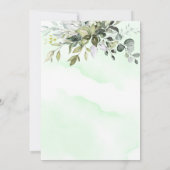 水の色の緑の金ゴールドブライダルシャワー招待 招待状 (裏面)