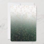 水の色の緑の金ゴールドブライダルシャワー招待 招待状 (裏面)