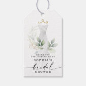 水の色の緑の金ゴールドブライダルシャワー ギフトタグ (正面)