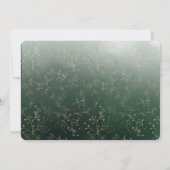 水の色の緑の金ゴールドリハーサルディナー 招待状 (裏面)