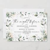 水の色の緑の金ゴールドリハーサルディナー 招待状 (正面)