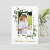 水の色の緑の金ゴールド最初の共産写真 招待状 (スタンド正面)