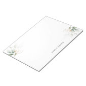 水の色の緑の金ゴールド葉パーソナル |名前 ノートパッド (アングル)