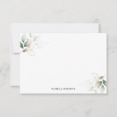 水の色の緑の金ゴールド葉パーソナル |空白の | ノートカード (正面)