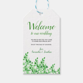 水の色の緑ようこそ私たちの結婚もの ギフトタグ