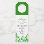 水の色の緑ようこそ私たちの結婚もの ボトルネックタグ (正面)