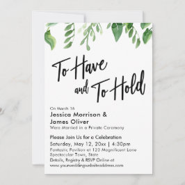 水の色の緑を持って&保持する披露宴 招待状