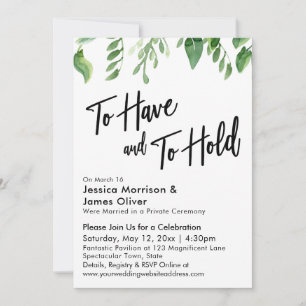 水の色の緑を持って&保持する披露宴 招待状