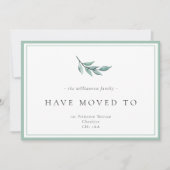 水の色の緑を移動 案内状 (正面)