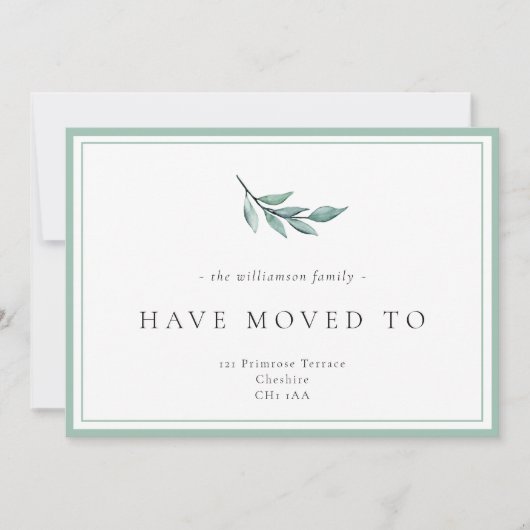 水の色の緑を移動 案内状 (正面)