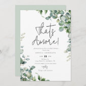 水の色の緑アモーアだ！ブライダルシャワー 招待状 (正面/裏面)