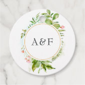 水の色の緑モノグラムの結婚の フェイバータグ (正面)