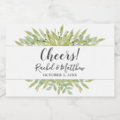 水の色の緑結婚のミニ スパークリングワインラベル (シングルラベル)