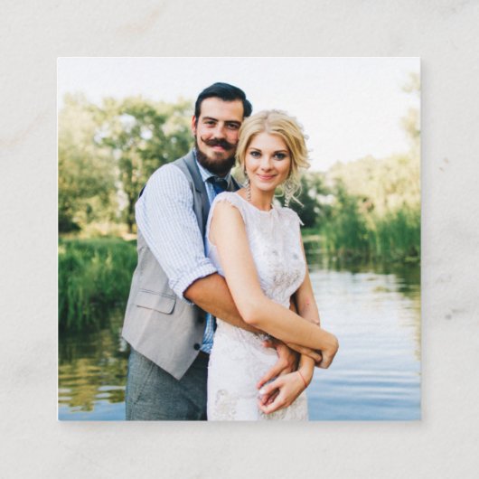 水の色の緑結婚のレジストリの写真 エンクロージャーカード (裏面)