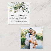 水の色の緑結婚のレジストリの写真 エンクロージャーカード (正面/裏面)