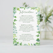 水の色の緑結婚の情報カード エンクロージャーカード (スタンド正面)