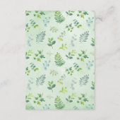 水の色の緑結婚の情報カード エンクロージャーカード (裏面)